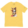 Front Maize Yellow: CAT GIRL Premium Crewneck T-Shirt in Maize Yellow