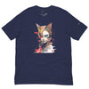 Front Navy: CAT GIRL Premium Crewneck T-Shirt in Navy