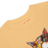 CAT GIRL Premium Heavyweight T-Shirt in Vintage Gold - Rarileto - Front Neck View
