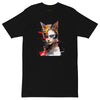 Black Front View of CAT GIRL Premium Heavyweight T-Shirt