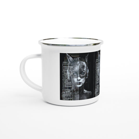 CAT WOMAN 2050 Enamel Mug - Rarileto