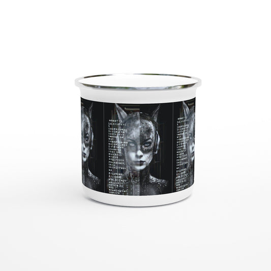 CAT WOMAN 2050 Enamel Mug - Rarileto