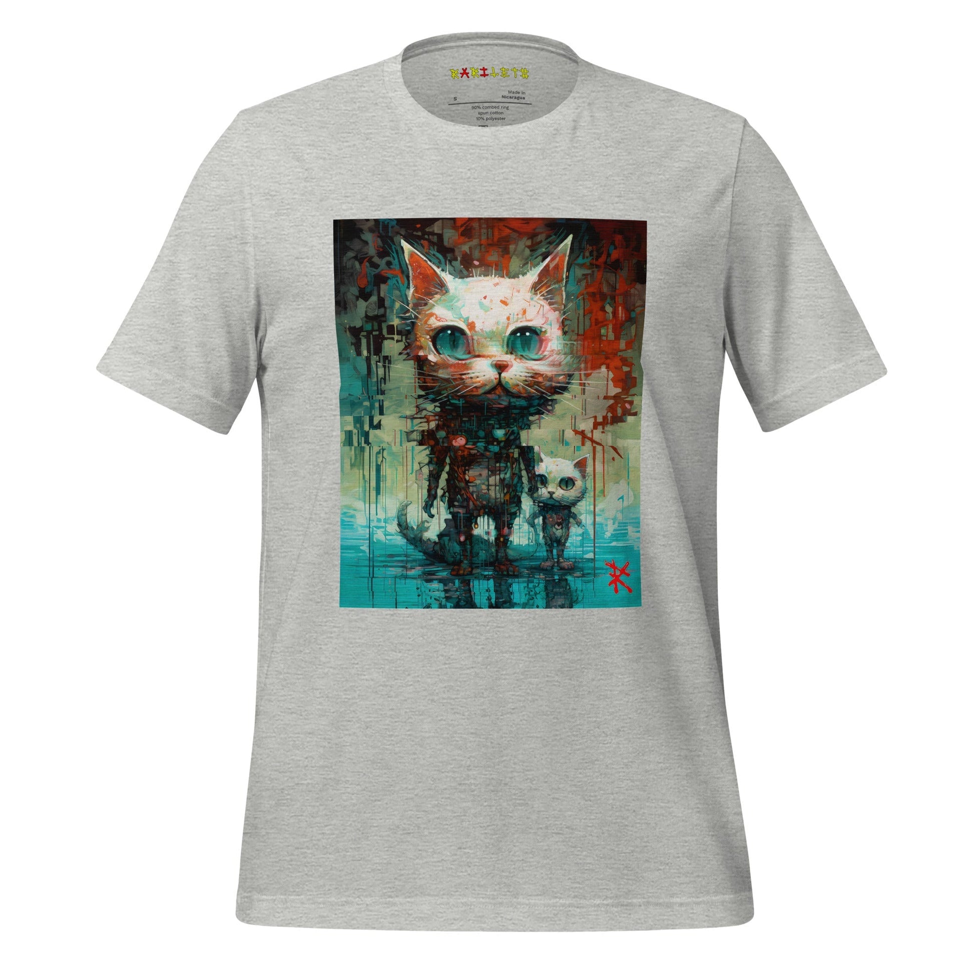 Back Ghost Athletic Heather: CATS Premium Crewneck T-Shirt in Athletic Heather (Back Ghost View)