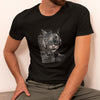 Front view on model wearing the Catwoman Classic T-Shirt in black, great for sleek streetwear styles. Rarileto.