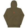 CAVEMAN PORTRAIT Hoodie in Military Green - Rarileto - Back View