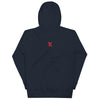 CAVEMAN PORTRAIT Hoodie in Navy Blazer - Rarileto - Back View