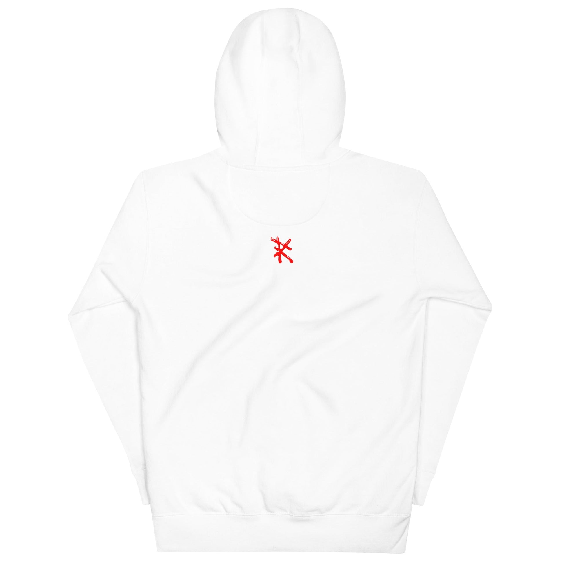 CAVEMAN PORTRAIT Hoodie in White - Rarileto - Back View