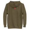 CAVEMAN PORTRAIT Hoodie in Military Green - Rarileto - Back Ghost View