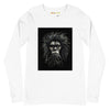 Front White: CAVEMAN PORTRAIT Long Sleeve Tee in White - Front View

