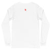 Back White: CAVEMAN PORTRAIT Long Sleeve Tee in White - Back View

