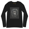 Front Black: CAVEMAN PORTRAIT Long Sleeve Tee in Black - Front View

