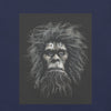 Design Front Navy: CAVEMAN PORTRAIT Premium Crewneck T-Shirt in Navy (Design View)

