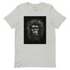 CAVEMAN PORTRAIT Premium Crewneck T-Shirt in Athletic Heather - Rarileto - Front View
