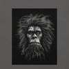 Design Front Asphalt: CAVEMAN PORTRAIT Premium Crewneck T-Shirt in Asphalt (Design View)

