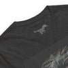 Neck Dark Gray Heather: CAVEMAN PORTRAIT Premium Crewneck T-Shirt in Dark Gray Heather (Neck View)

