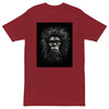 Brick Red Front View of CAVEMAN PORTRAIT Premium Heavyweight T-Shirt