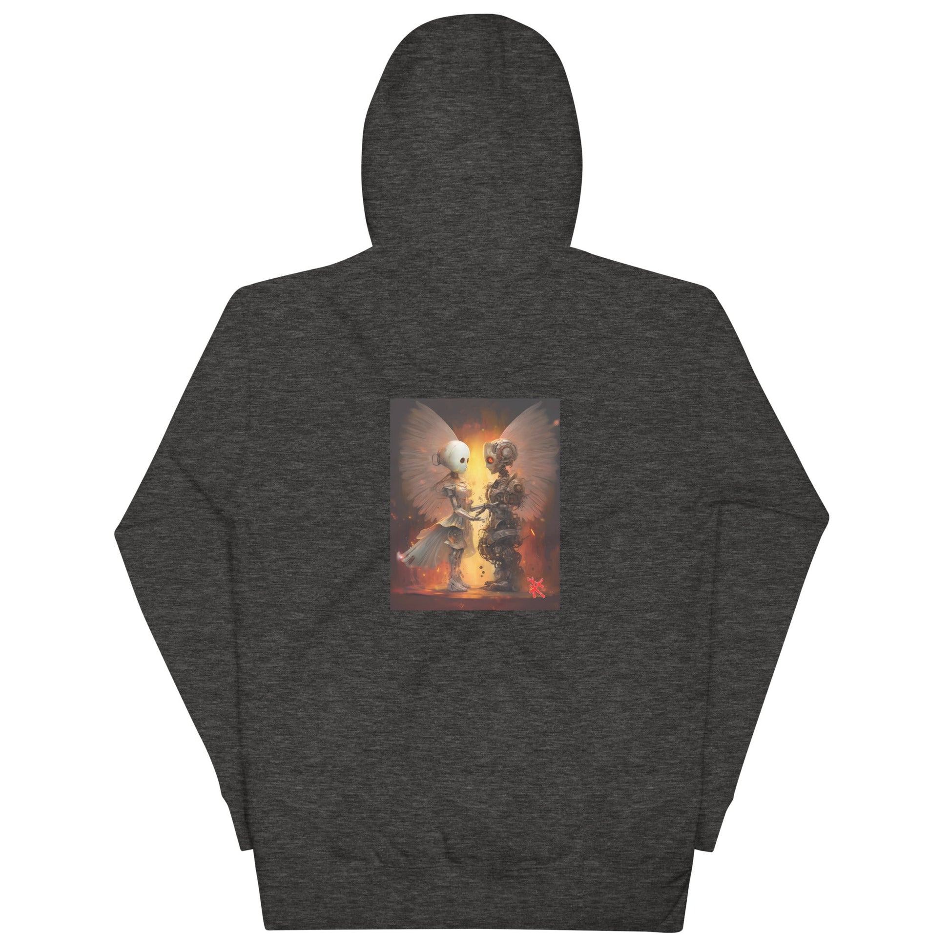 Back: CELESTIAL ANDROID Hoodie in Charcoal Heather - Back View