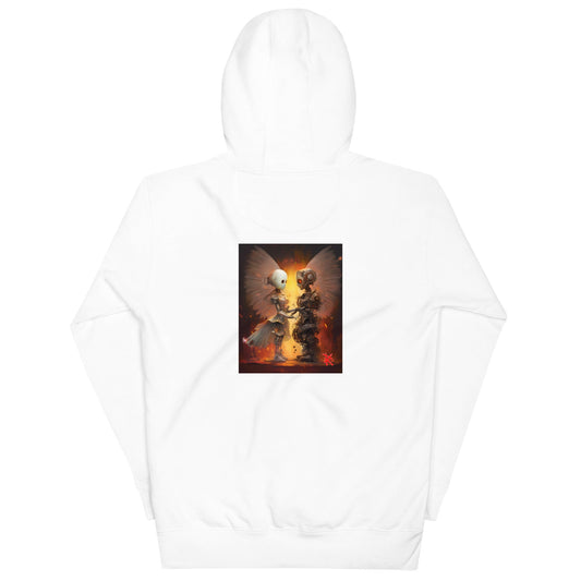 Back: CELESTIAL ANDROID Hoodie in White - Back View