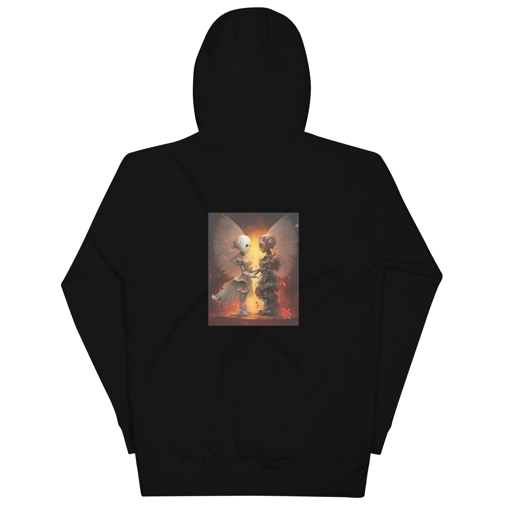 Back: CELESTIAL ANDROID Hoodie in Black - Back View