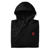 Folded: CELESTIAL ANDROID Hoodie in Black - Folded Front View