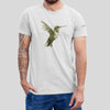 Front view on model wearing the Colibri Triblend T-Shirt in solid white triblend, ideal for streetwear looks. Rarileto.