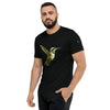 Solid Black Tri-blend Front View on Model of COLIBRI Unisex Tri-blend T-Shirt