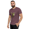 Maroon Tri-blend Front View on Model of COLIBRI Unisex Tri-blend T-Shirt