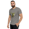 Grey Tri-blend Front View on Model of COLIBRI Unisex Tri-blend T-Shirt