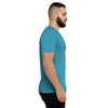 Aqua Tri-blend Side View on Model of COLIBRI Unisex Tri-blend T-Shirt