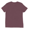 Maroon Tri-blend Front View on Model of COLIBRI Unisex Tri-blend T-Shirt