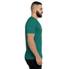 Teal Tri-blend Side View on Model of COLIBRI Unisex Tri-blend T-Shirt