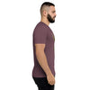 Maroon Tri-blend Side View on Model of COLIBRI Unisex Tri-blend T-Shirt