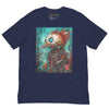 Navy Front View of COLORFUL PUNK ROBOT BIRD Premium Crewneck T-Shirt