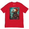 Red Front View of COLORFUL PUNK ROBOT BIRD Premium Crewneck T-Shirt