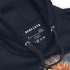 COLORFUL ROBOT Hoodie in Navy Blazer - Rarileto - Neck Front View Close Up