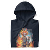 COLORFUL ROBOT Hoodie in Navy Blazer - Rarileto - Folded Front View