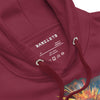 COLORFUL ROBOT Hoodie in Maroon - Rarileto - Neck Front View Close Up