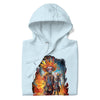 COLORFUL ROBOT Hoodie in Sky Blue - Rarileto - Folded Front View