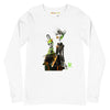 Front White: COSMIC CREATURE Long Sleeve Tee in White - Front View

