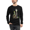 Front View on Model Black: COSMIC CREATURE Long Sleeve Tee in Black - Front View on Model


