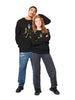 Black Full Front View of COSMIC CREATURE Long Sleeve Tee on a Couple