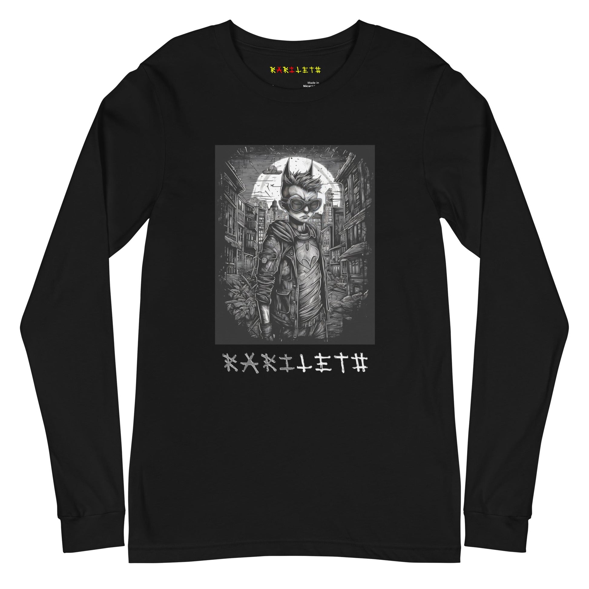 CRYPTIC CREATURE Long Sleeve Tee in Black - Rarileto - Front View
