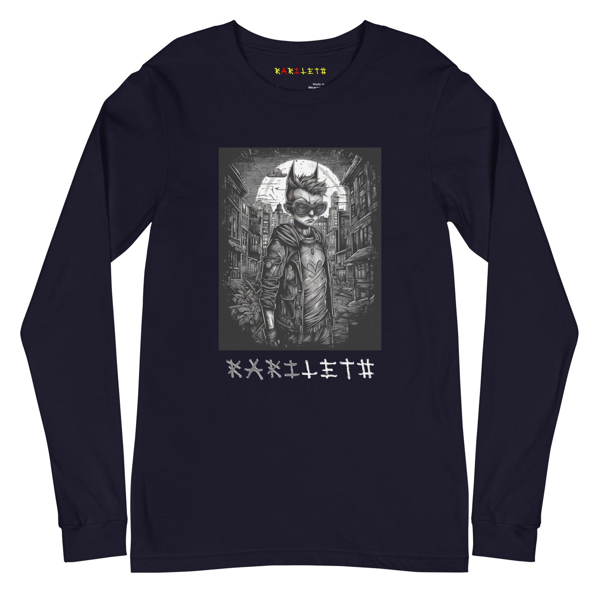 CRYPTIC CREATURE Long Sleeve Tee in Navy - Rarileto - Front View
