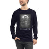 CRYPTIC CREATURE Long Sleeve Tee in Navy - Rarileto - Front View on Model
