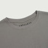 CUBY Unisex Slit Hem T-shirt in Light Gray - Rarileto - Close Up Front Neck