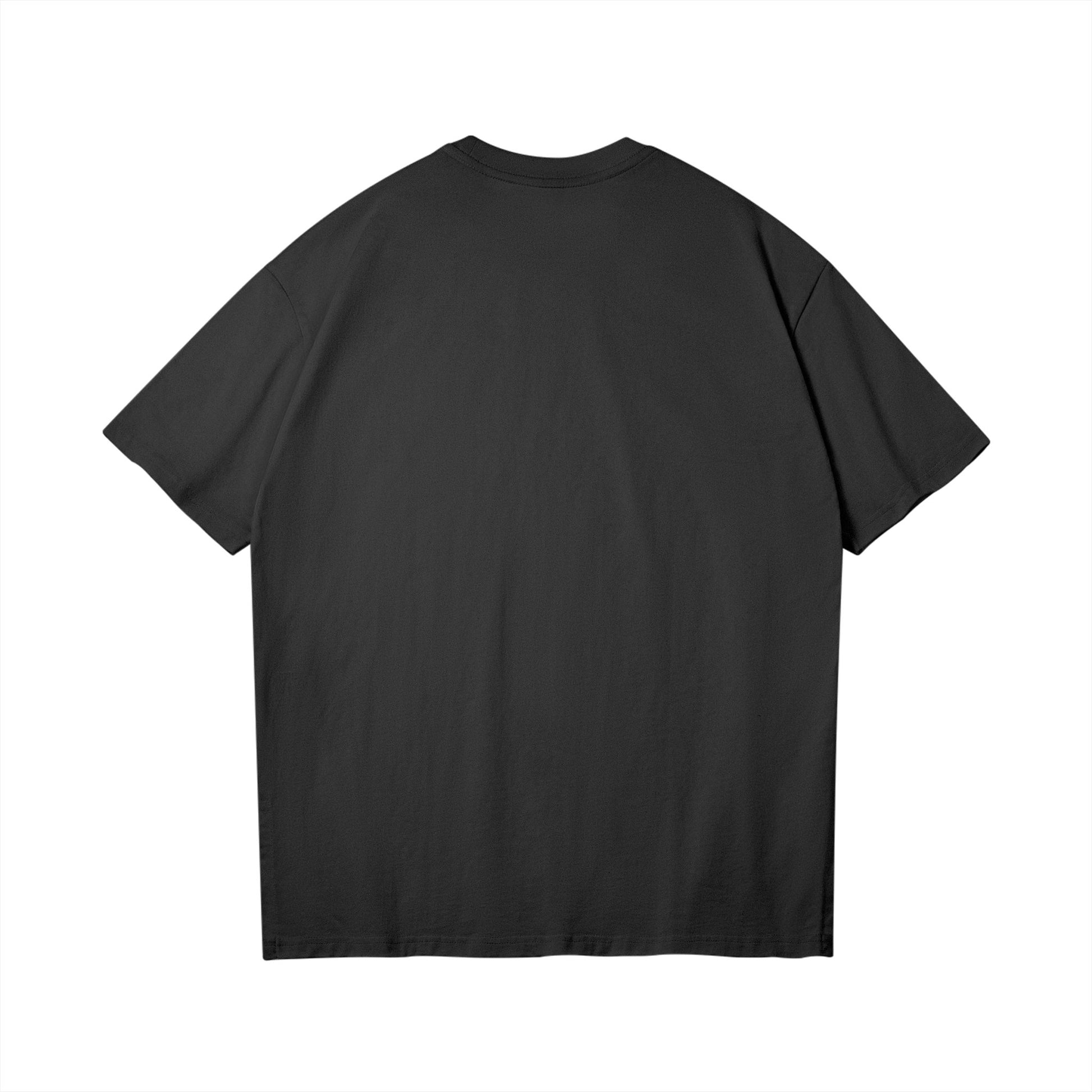 CUBY Unisex Slit Hem T-shirt - Black Back View- Rarileto