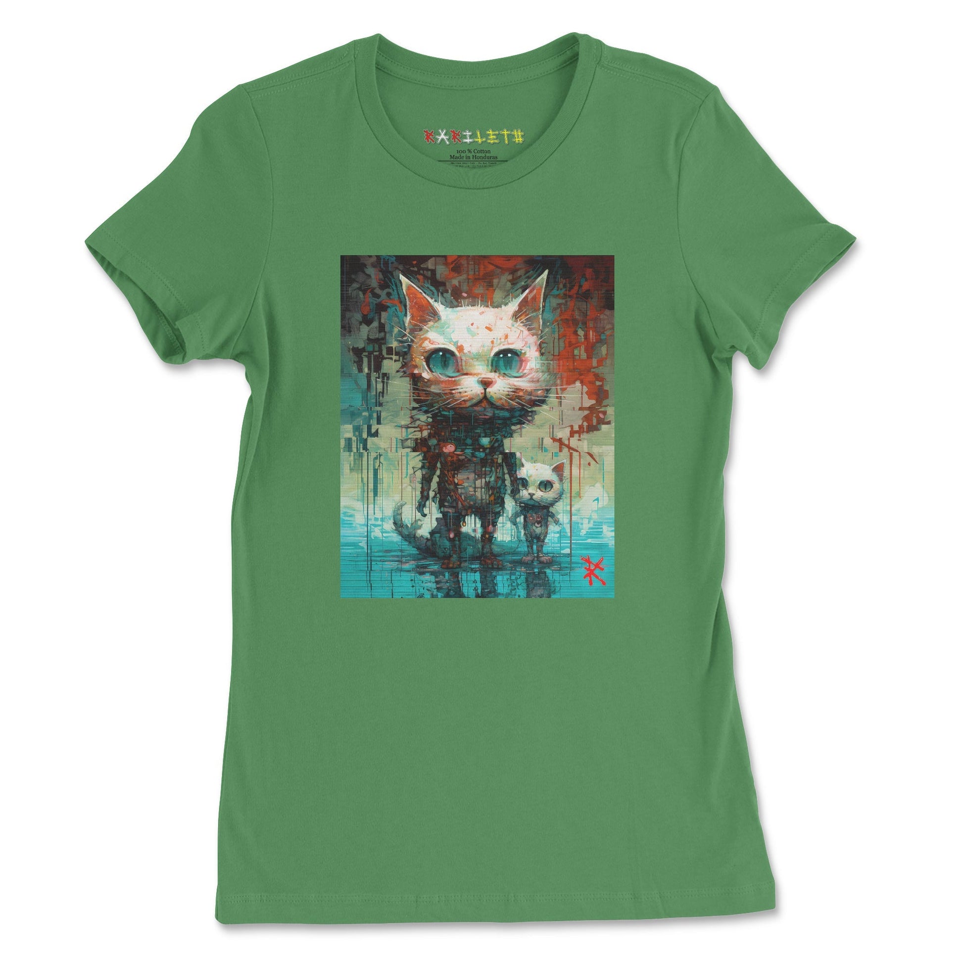 CUTE CATS Premium Tee in Leaf - Rarileto - Front View