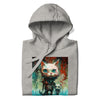 CYBER KITTY Hoodie in Carbon Grey - Rarileto - Folded Front View