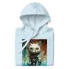 CYBER KITTY Hoodie in Sky Blue - Rarileto - Folded Front View