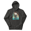 CYBER KITTY Hoodie in Charcoal Heather - Rarileto - Front View